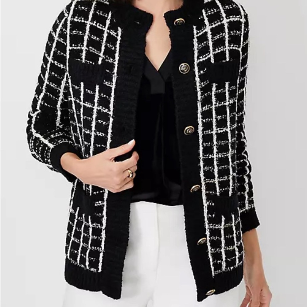 NWT Shimmer Plaid Lady Jacket - Petite Large
